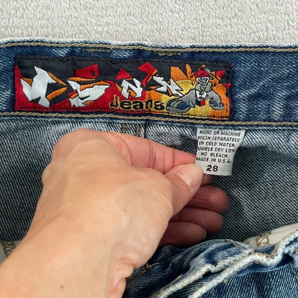 Vintage 90s Jynx Jeans Men Actual 26x27 Wide Baggy Skater Blue Denim Made‎ USA